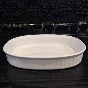 F6B French White Corningware Shallow Oval Casserole Baking Dish 1.8L